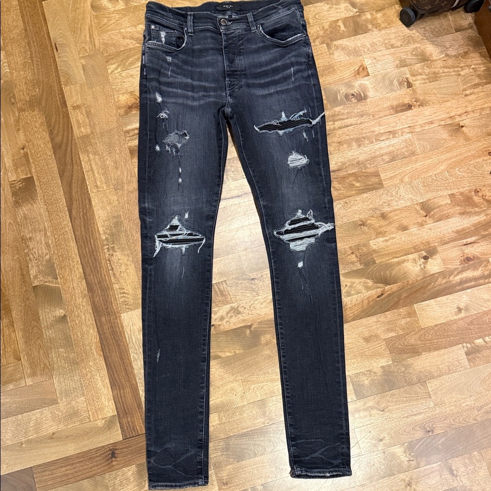Men's Distressed Black Jeans